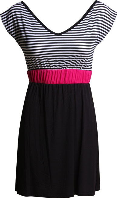 stripe contrast dress