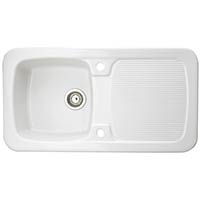 Aquitaine Single Bowl Ceramic Sink White