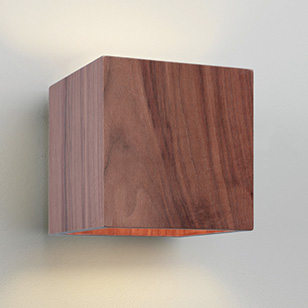 Astro Lighting Cremona Modern Square Wall Light In Walnut Wood