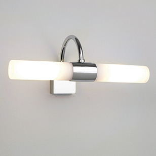 Astro Lighting Dayton Chrome Bathroom Light Intended For Above A Mirror With White Opal Glass Shades