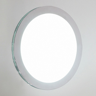Lens Recessed Polished Chrome And Glass Wall Light
