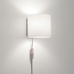 Luga Switched Cable White Glass Wall Light