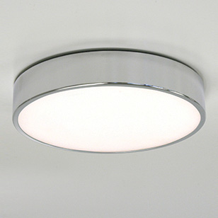 Mallon Round Modern Polished Chrome Bathroom Ceiling Light