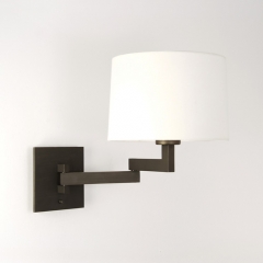 Astro Lighting Momo Adjustable Bronze Wall Light with White Shade
