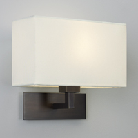Astro Lighting Park Lane Grande Wall Light In Bronze With A White Fabric Shade