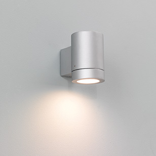Astro Lighting Porto Low Energy Silver Outdoor Wall Light That Directs Light In A Downwards Direction