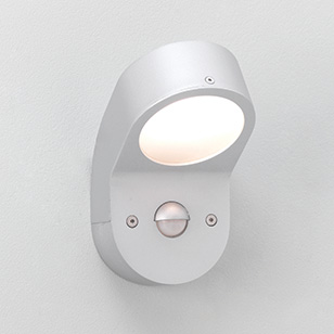 Astro Lighting Soprano Painted Silver Outdoor Wall Light With A Built In PIR Sensor
