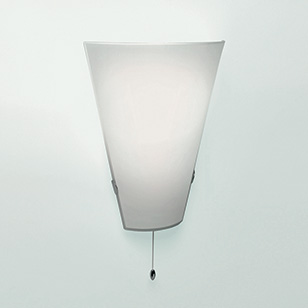 Taper Bathroom Wall Light Modern With White Opaque Glass Shade