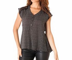 ASTUCES PARIS Black and white polka dot sheer top