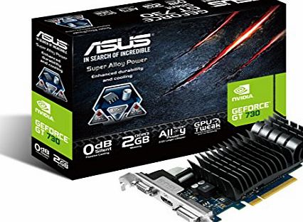ASUS  Nvidia GeForce GT 730 Silent GDDR3 Graphics Card (2GB, PCI Express 2.0, HDMI, DVI-D, VGA, 64 Bit)