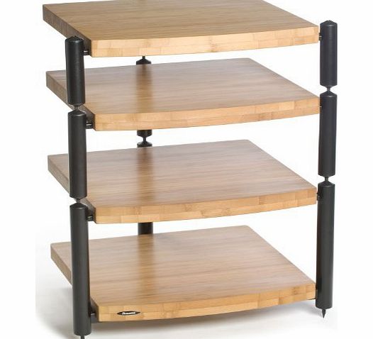 Atacama Satin Black and Bamboo Hifi Stand