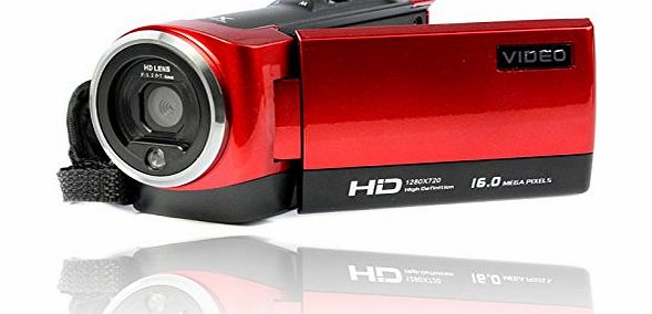 atdoshop (TM) 2.7`` TFT LCD 16MP HD 720P Digital Video Recorder Camera 16x Digital ZOOM DV (Red)
