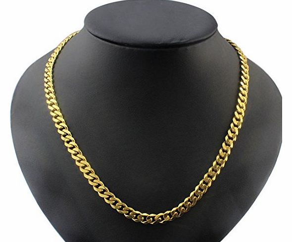 (TM) New Fashion MEN Stainless Steel Gold Cuban Curb Link Chain Necklace