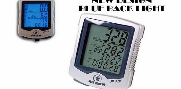 13 Function Atech Wireless Bicycle Bike Cycle Computer Speedometer Speedo
