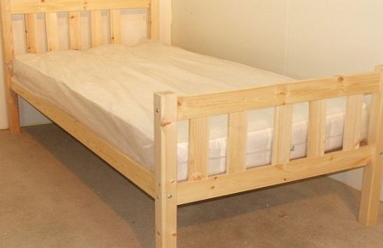 Athens Small Single Bed Small Single Bed Pine 2ft 6 (75cm) Single Bed Wooden Frame - Can be used by Adults