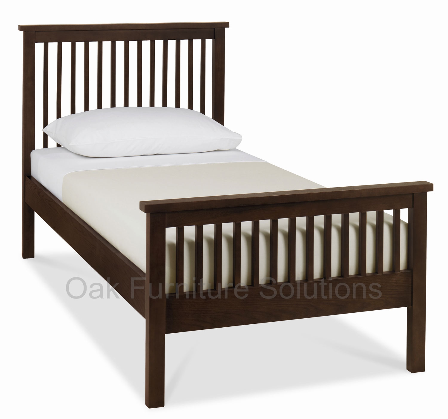 Dark High Footend Bedstead - 90cm - Single