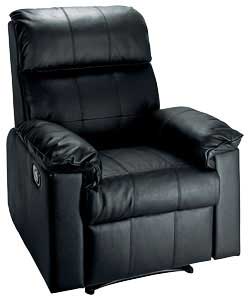 Atlanta Leather Recliner Chair - Black