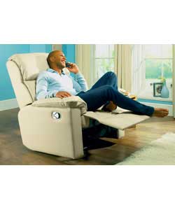 Atlanta Leather Recliner Chair - Ivory