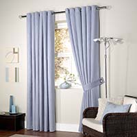 Lined Faux Suede Eyelet Curtain Blue 112 x 182cm