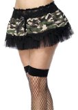 Smiffys Camouflage Tutu with Lace and Ribbon Trim
