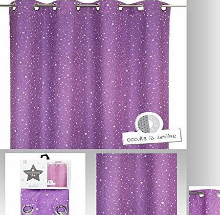 Atmosphera Curtain with Purple Star for Childrens Room