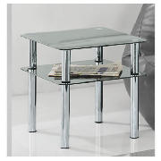 Chrome & Glass Side Table, Clear