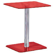ATOM Pedestal Side Table, Red