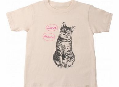 Atsuyo Akiko Cat organic cotton T-Shirt Cream `2 years,4