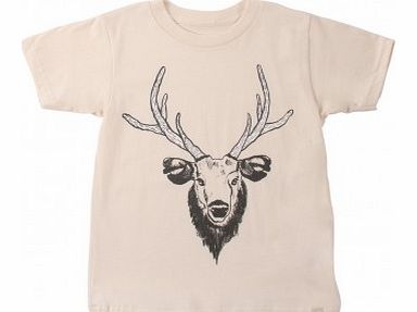 Atsuyo Akiko Moose Head organic cotton T-Shirt Cream `4