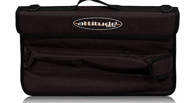 Attitude Music Case With Long Accessory Pocket and Optional Shoulder Strap - Black