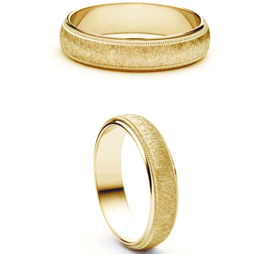 Attrarre from Bianco 4mm Medium Court Attrarre Wedding Band Ring In 18 Ct Yellow Gold