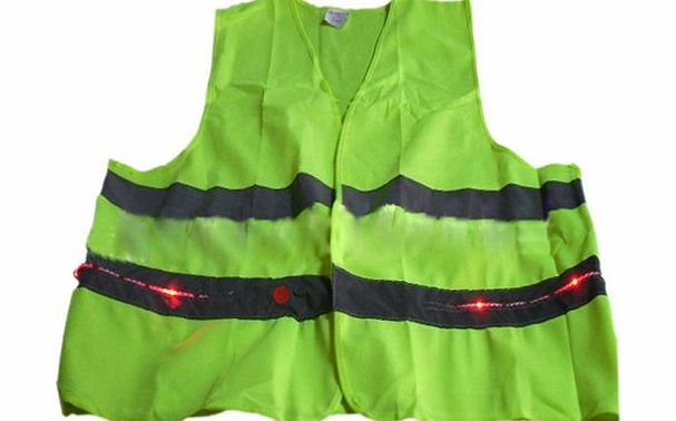 AUBIG E2022 Red Light Optical Fiber Light Leash LED High Bright Reflective Vest Safety Clothing