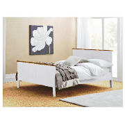 Double Bed Frame, White & Pine With