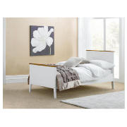 Single Bed Frame, White & Pine