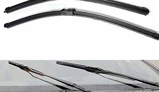  Black Flat Front Car Windscreen Wiper Blades for Volvo S40 V50
