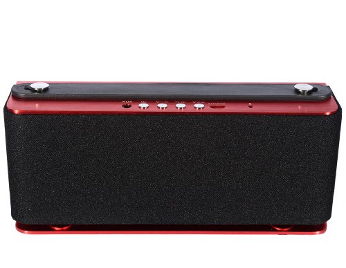 X05-UE2 Aluminium Bluetooth V4.0 Speaker - Red - 3000mah providing 40hrs playtime from a single charge, Bluetooth range 40mtrs and Apt-X