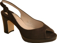 black suede leather slingback shoe