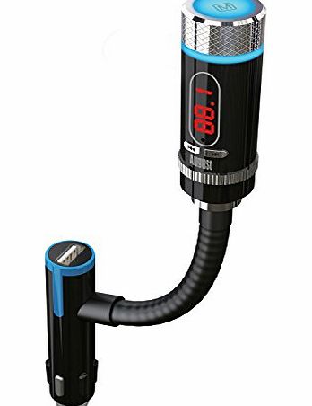August CR225 - FM Transmitter with Bluetooth and Microphone- In Car MP3 Player and Hands Free Kit for Smartphones and Tablets - Apple iPhone / Android / Windows Phone / Blackberry / iPod Touch / iPad