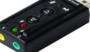 Daffodil US01 - USB Sound Card - Plug and Play Speaker and Microphone Connector for Windows 8 / 7 / Vista / XP