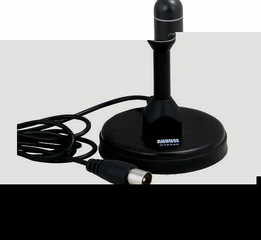 DTA240 - High Gain Freeview HD TV Aerial - Portable Indoor/Outdoor Digital Antenna for USB TV Tuner / DVB-T Television / DAB Radio - With Magnetic Base