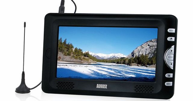 August DTV705 7`` High Resolution Freeview LCD TV & PVR Recorder - Powered by Mains or Rechargeable Bat