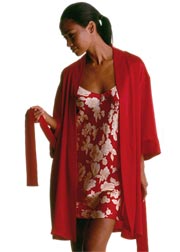 August Silk Short Plain Silk Robe