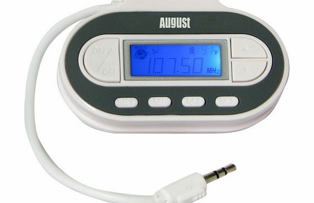 August WT601N FM Transmitter - Wireless Audio Sender for Car Stereo - Connects iPods / Mobile Phones / MP3 