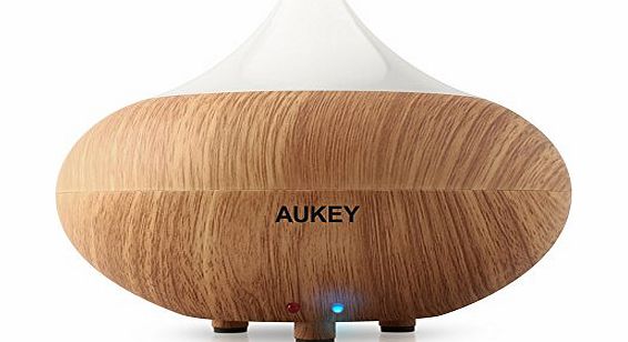 Aukey Electric Aroma Diffuser Humidifier with Color Changing Mood Light and Cool Mist - Ultrasonic, Aromatherapy (BE-A1, Light Brown)