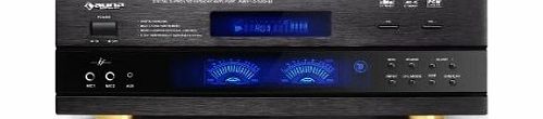 auna  AMP-5100 Multi Channel Amplifier Receiver (1200W Max, Radio amp; LED Meters) - Black