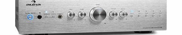 auna  CD708 HiFi Stereo Amplifier (600W, 3 Band EQ amp; Remote Control) - Silver