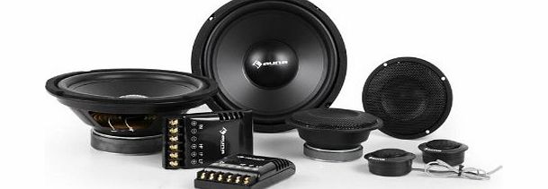 auna  CS Comp-8 Professional Car Stereo Speakers System (4800W Max, 2 x Subwoofer, 2 x Midrange amp; 2 x Tweeters) - Black