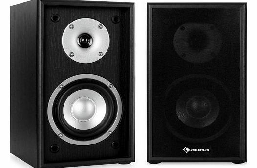  Line 300 SF-BK Passive Hifi Bookshelf Speakers (2 x 35W RMS, Low Res Wood Cabinet amp; Gold Plated Speaker Connections) - Black
