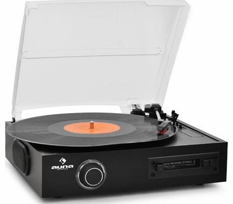 auna  TTS-T33 Record Player Cassette Deck MP3 Converter (Records Vinyl/Tape to MP3, USB Input 
