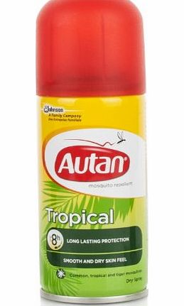 Autan 100ml Tropical Mosquito Repellent Dry Body Spray